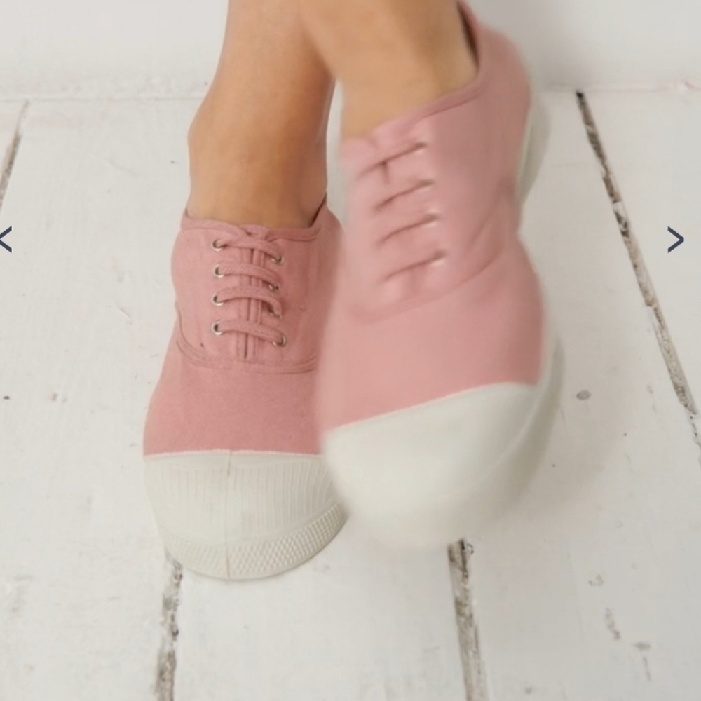 Bensimon Flower Pink Canvas Sneakers Women's Sz 8.5